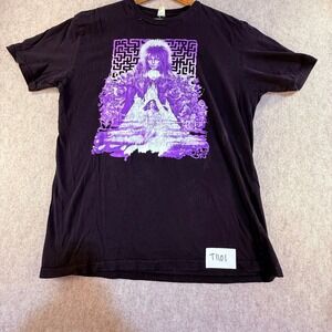 Labyrinth Jareth Goblin King Movie Graphic T-Shirt Black Purple Women Small